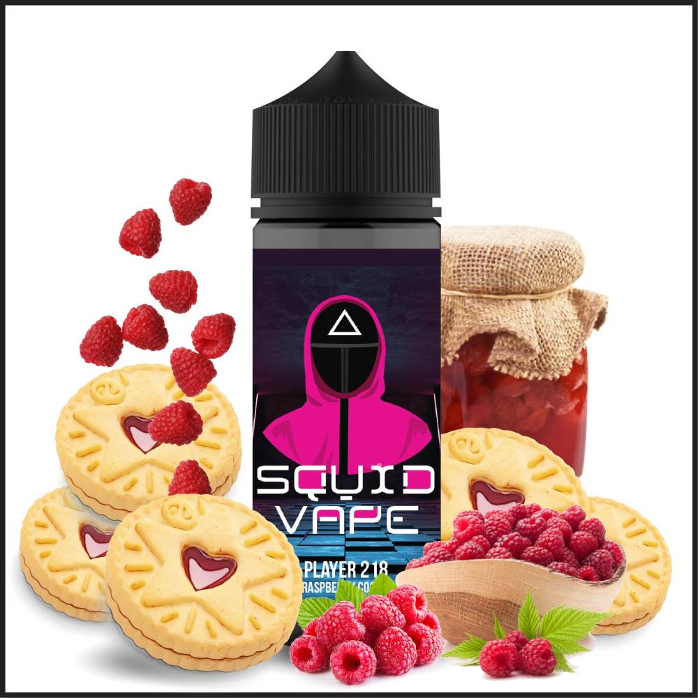 SQUID VAPE SHOT 120ML - Raspberry Cookie (218)